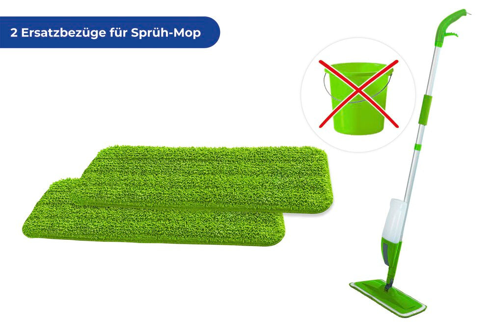 Reservetrekk for spraymopp 2-delt sett polyester grønn Maximex detalj
