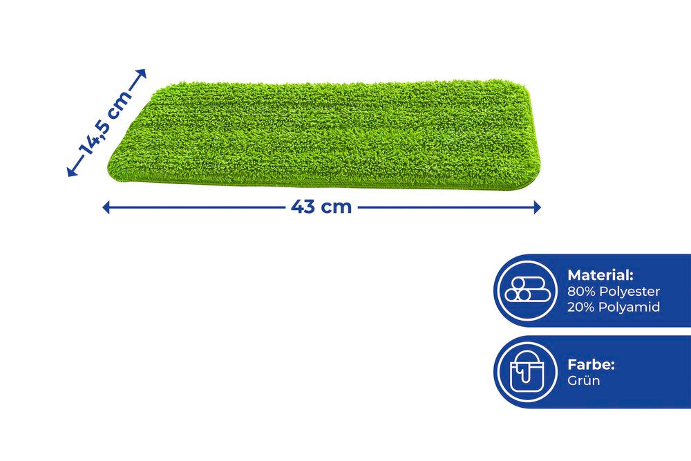 Reservetrekk for spraymopp 2-delt sett polyester grønn Maximex montert