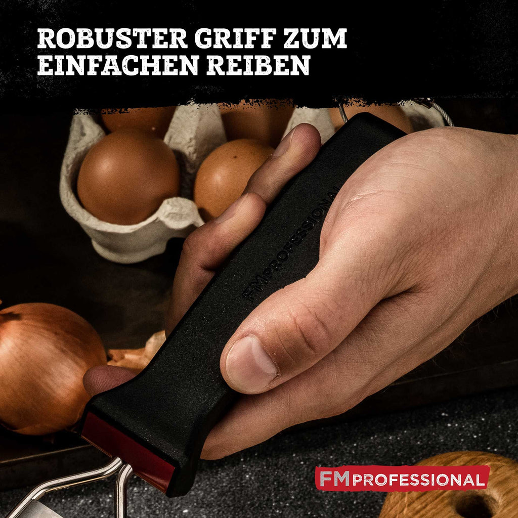 Rivjern kort rustfritt stål 37x8 cm med beskyttelse - FMprofessional oppbevaring med ring