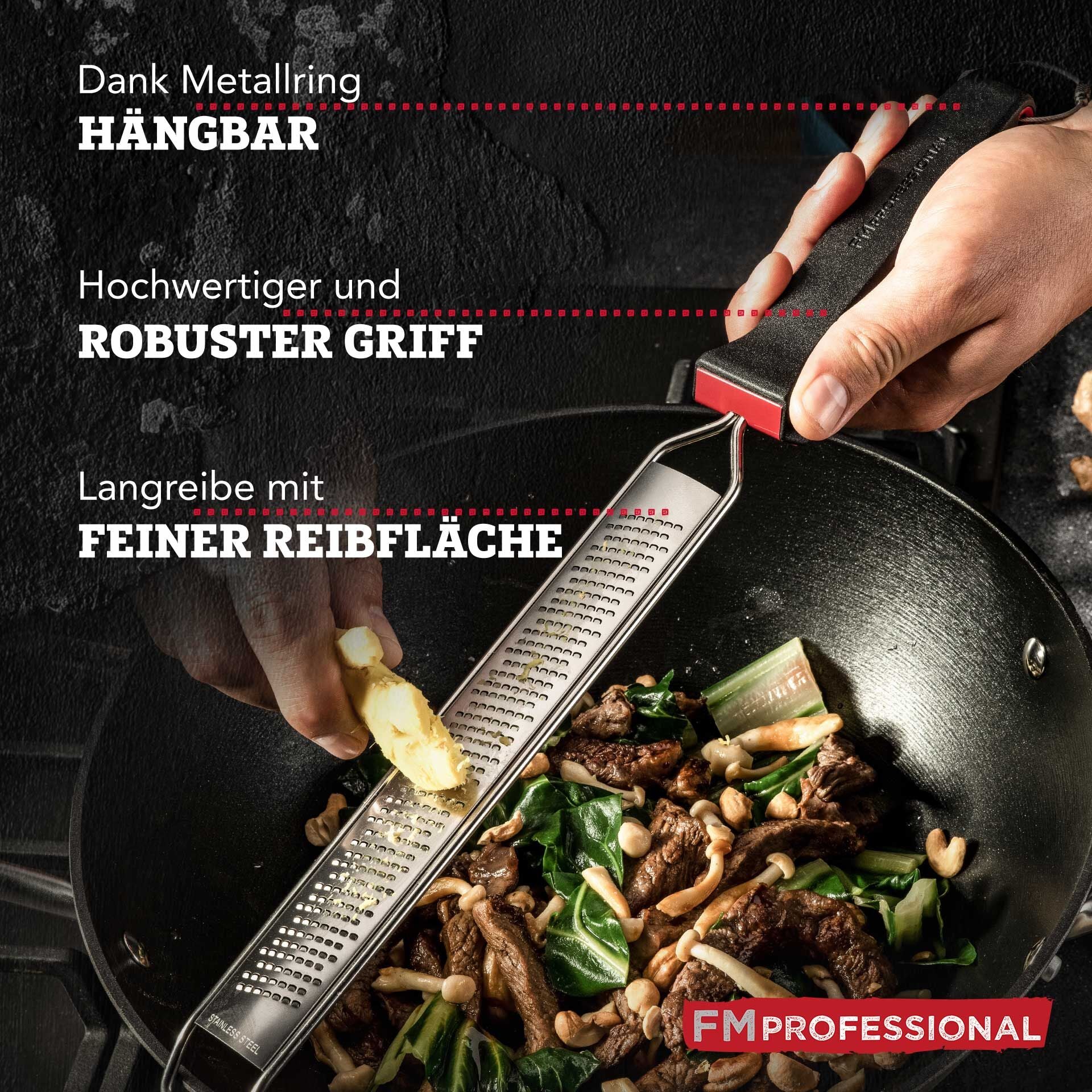 Rivjern langt finrevet 45x5 cm rustfritt stål - FMprofessional detalj av riveflate