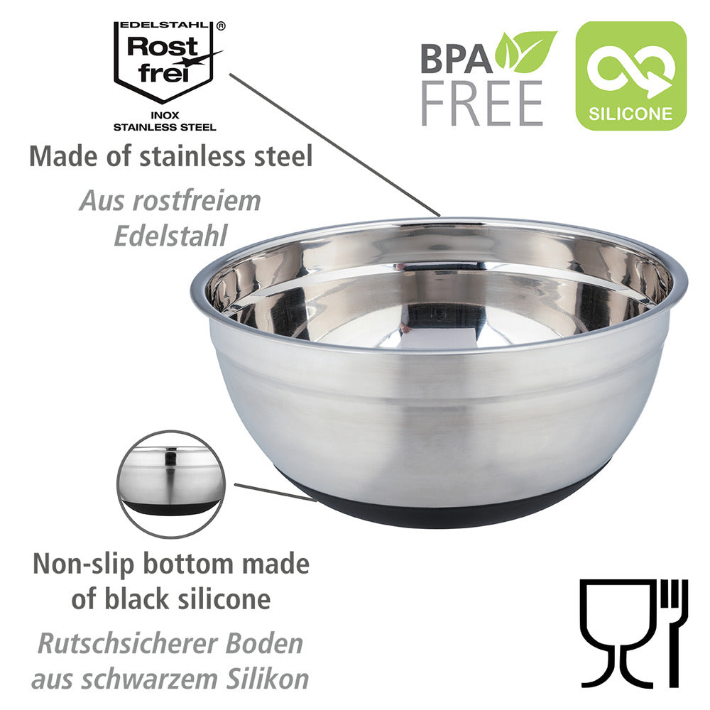 Rørebolle rustfritt stål 4 L med sklisikker bunn - Wenko bakside