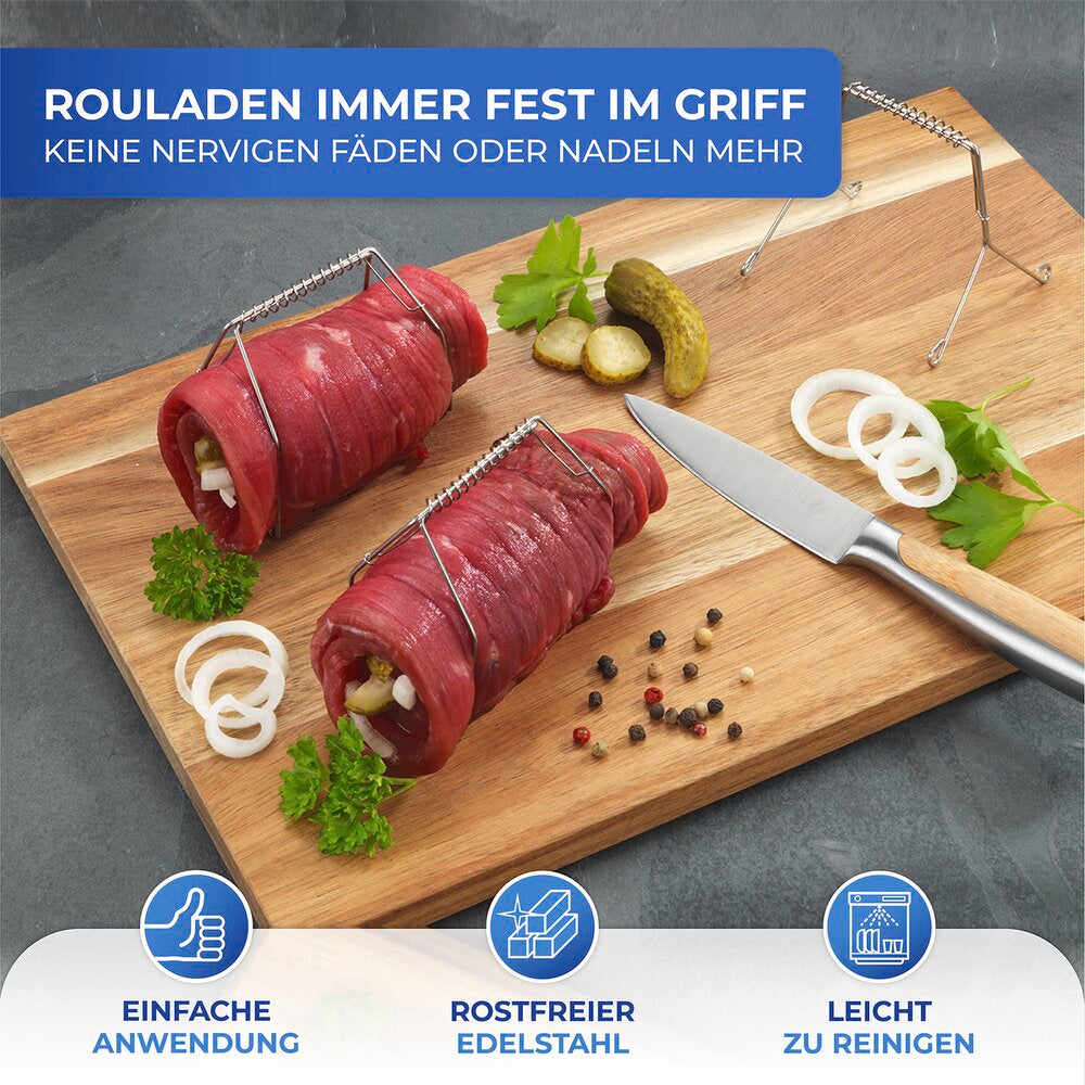 Ruladeklemmer 10-delt sett rustfritt stål gjenbrukbare - WENKO side