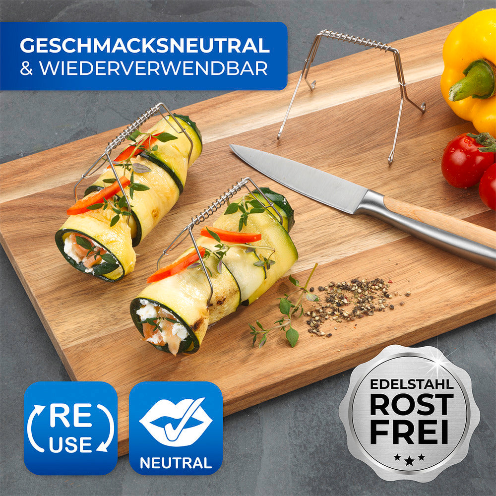 Ruladeklemmer rustfritt stål gjenbrukbare 4 stk i bruk