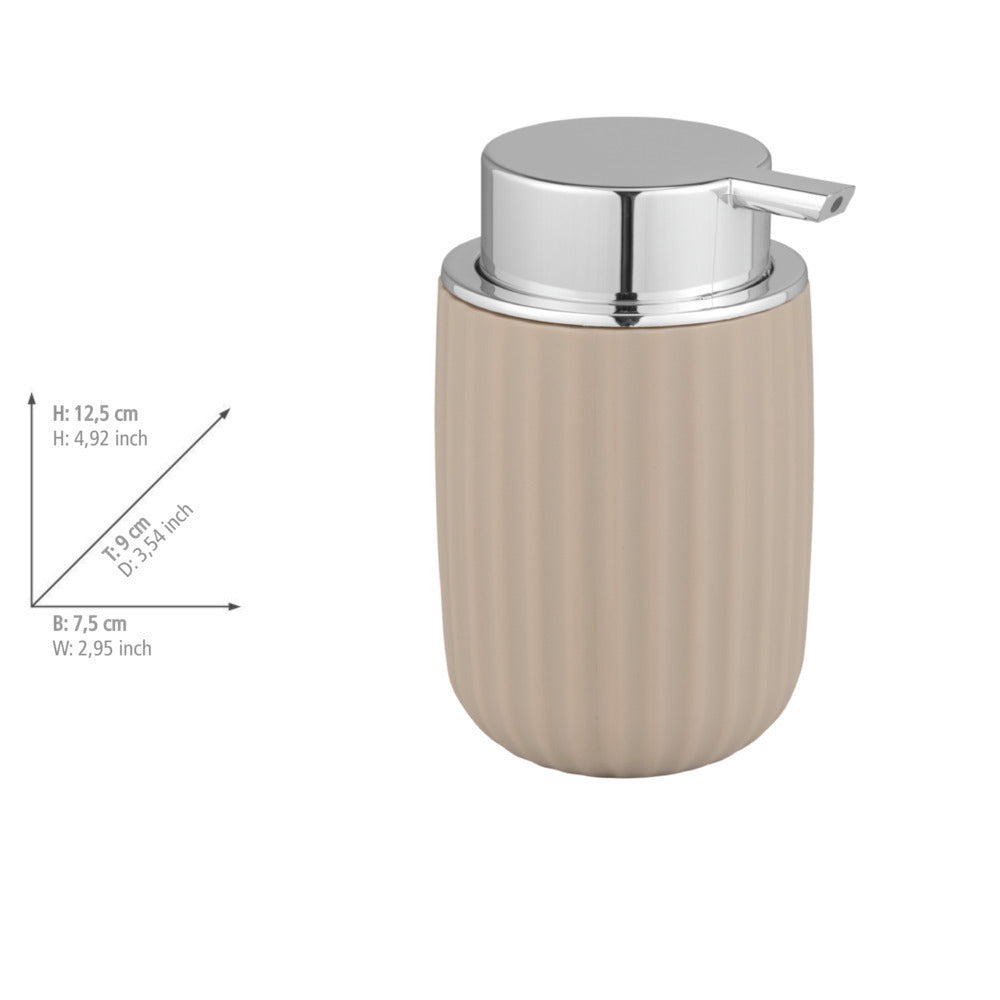 Såpedispenser Agropoli beige plast 250 ml sideprofil