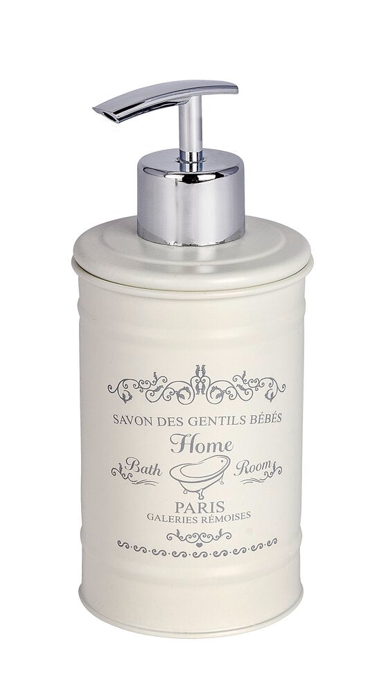 Såpedispenser Home lakkert stål kremfarget 350 ml forfra