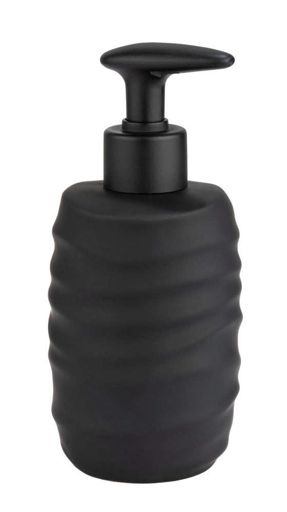 Montert Såpedispenser Illana keramikk svart 0,4 L soft-touch på vask