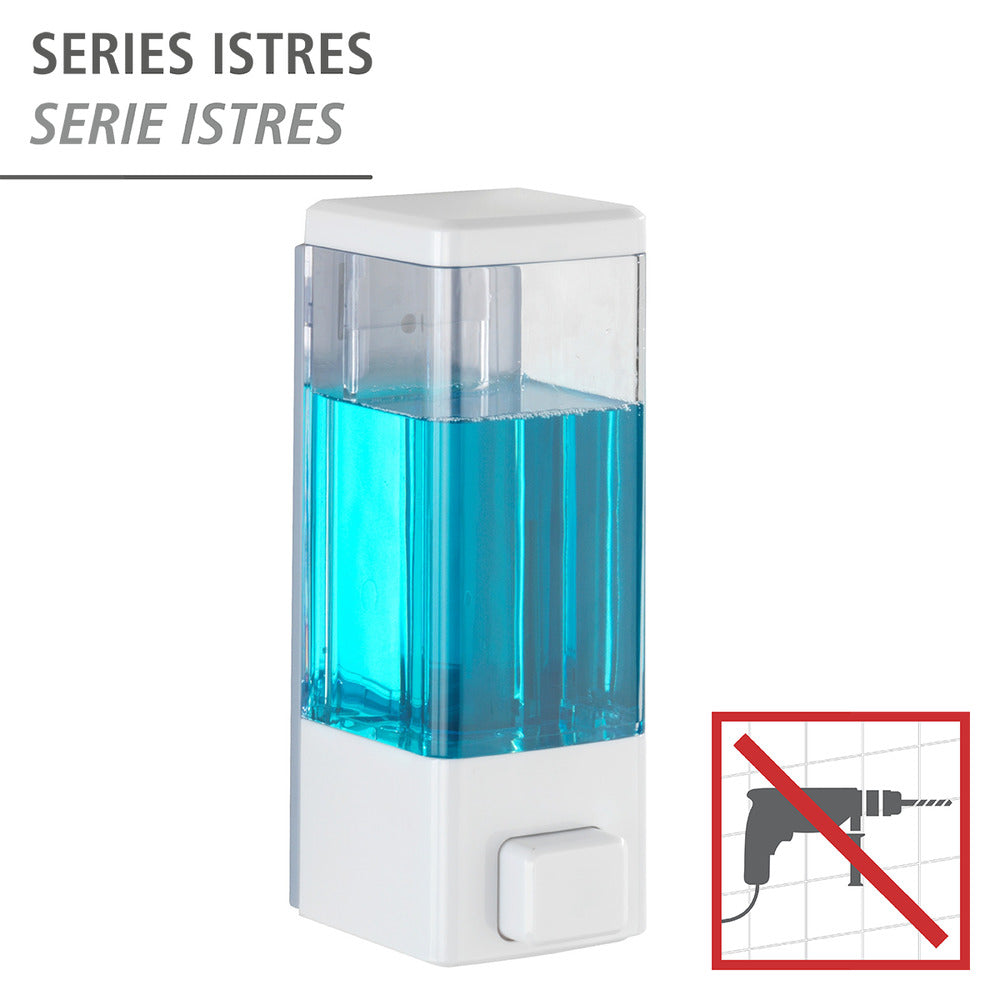 Såpedispenser Istres hvit 320 ml veggmontering bakside