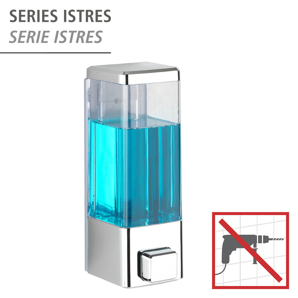 Såpedispenser Istres krom 320 ml borrefri veggmontering bakside