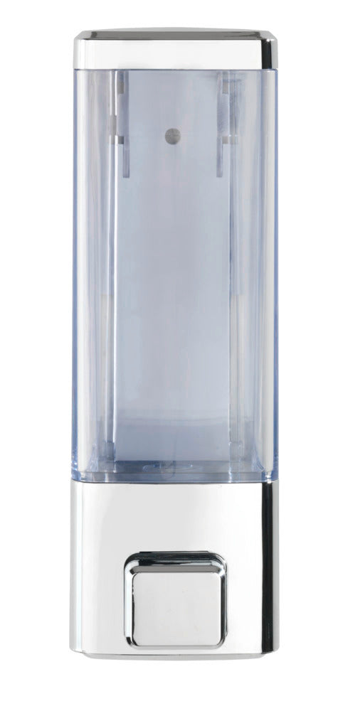 Såpedispenser Istres krom 320 ml borrefri veggmontering sideprofil