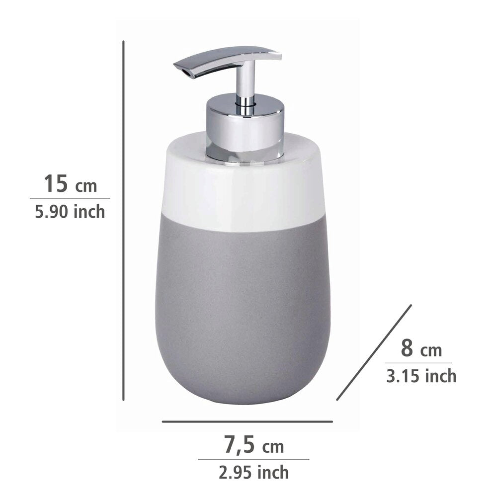 Detalj av Såpedispenser keramikk grå/hvit 290 ml Malta