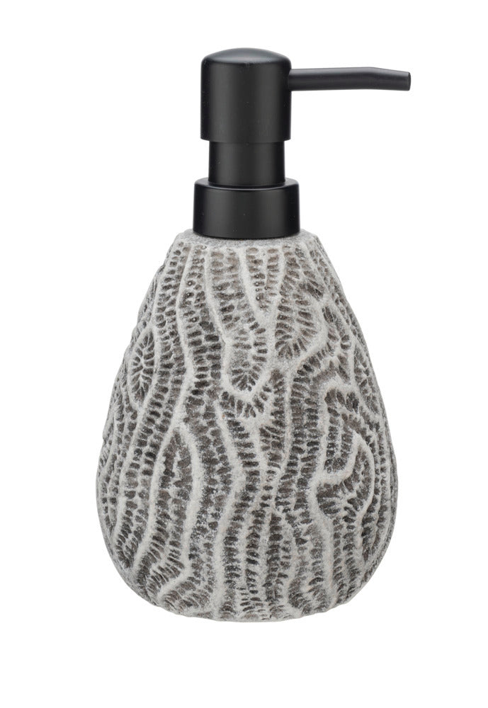 Bakside av såpedispenser keramikk grå Salemi korallmønster