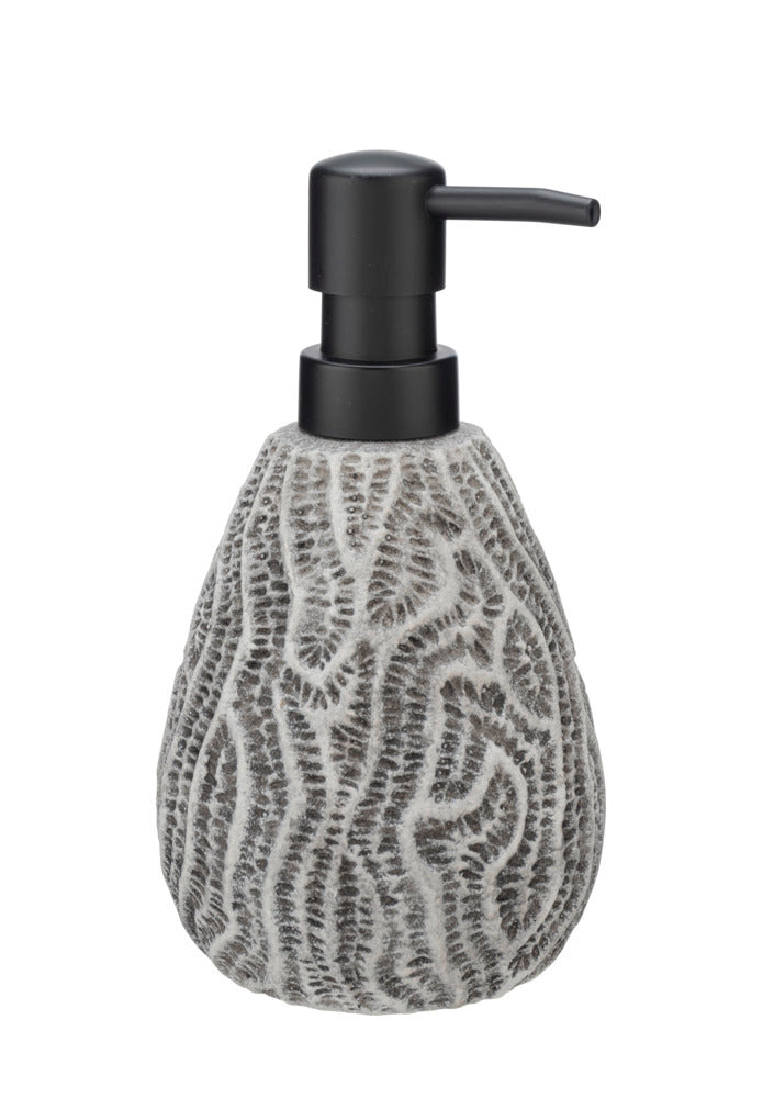 Detalj av korallmønster på såpedispenser keramikk grå Salemi
