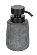 Såpedispenser keramikk/plast grå/svart 0,4 L betongutseende Sacile forfra