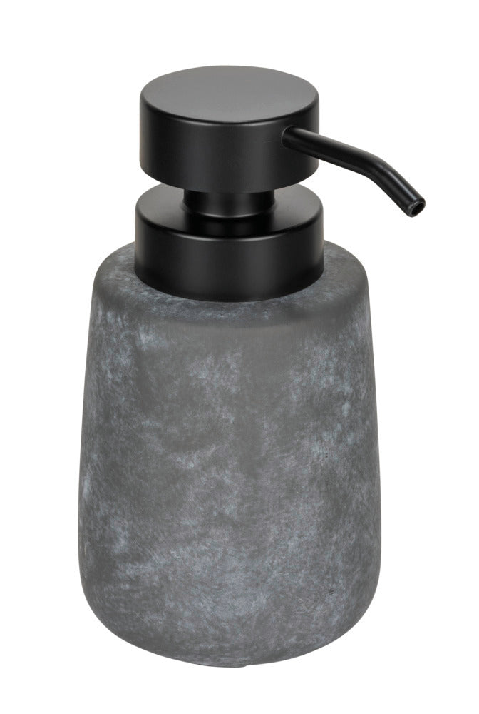 Såpedispenser keramikk/plast grå/svart 0,4 L betongutseende Sacile forfra