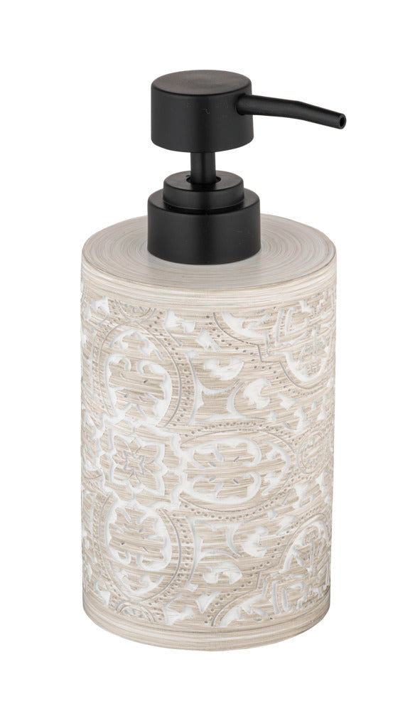 Såpedispenser Ortezzano grå med strukturert overflate forfra