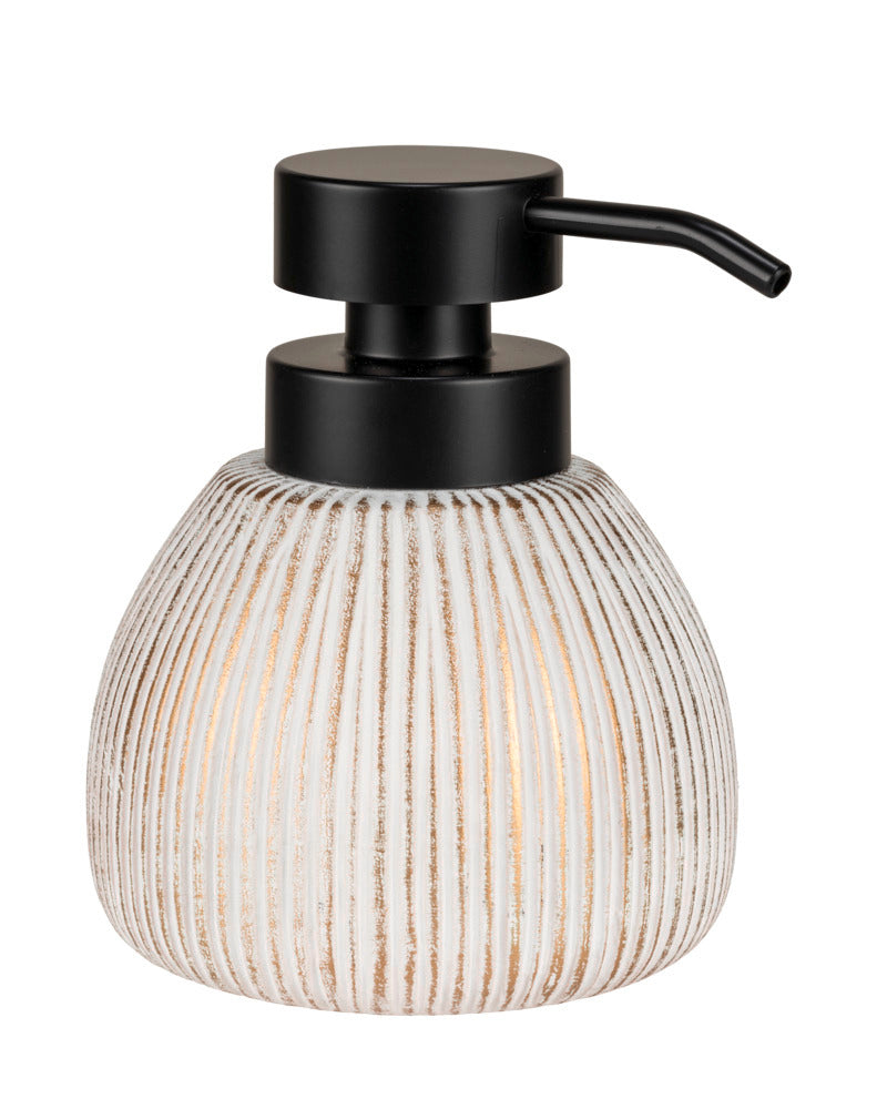 Såpedispenser Pascoli hvit/gull keramikk bakside