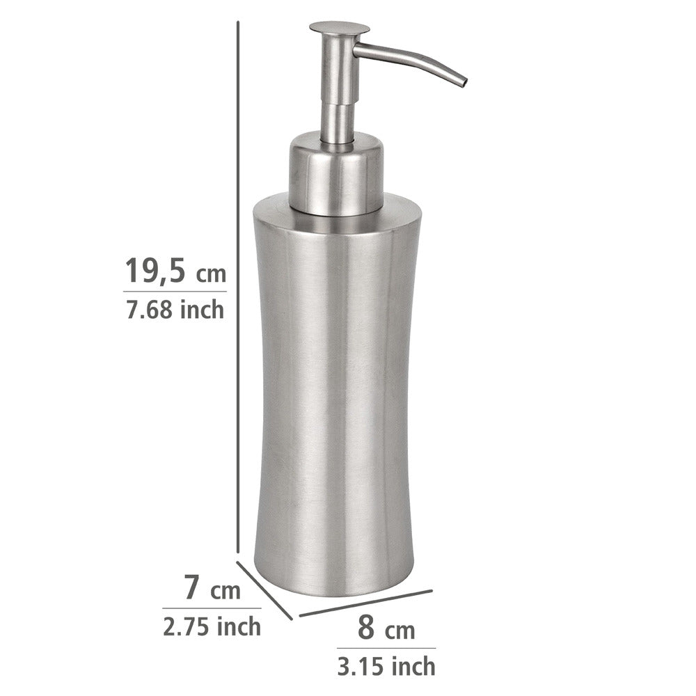 Montert Såpedispenser Pieno rustfritt stål matt 125 ml på baderom