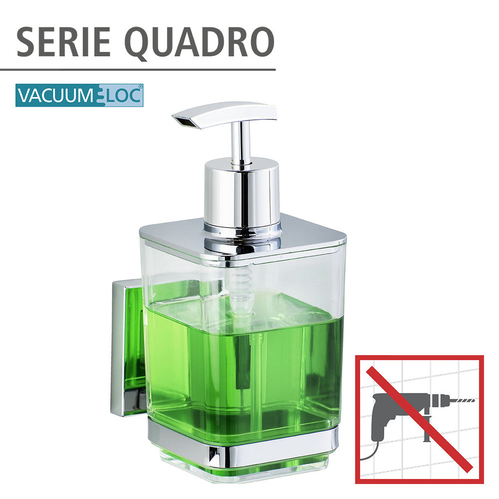 Såpedispenser Quadro rustfritt stål Vacuum-Loc bakside