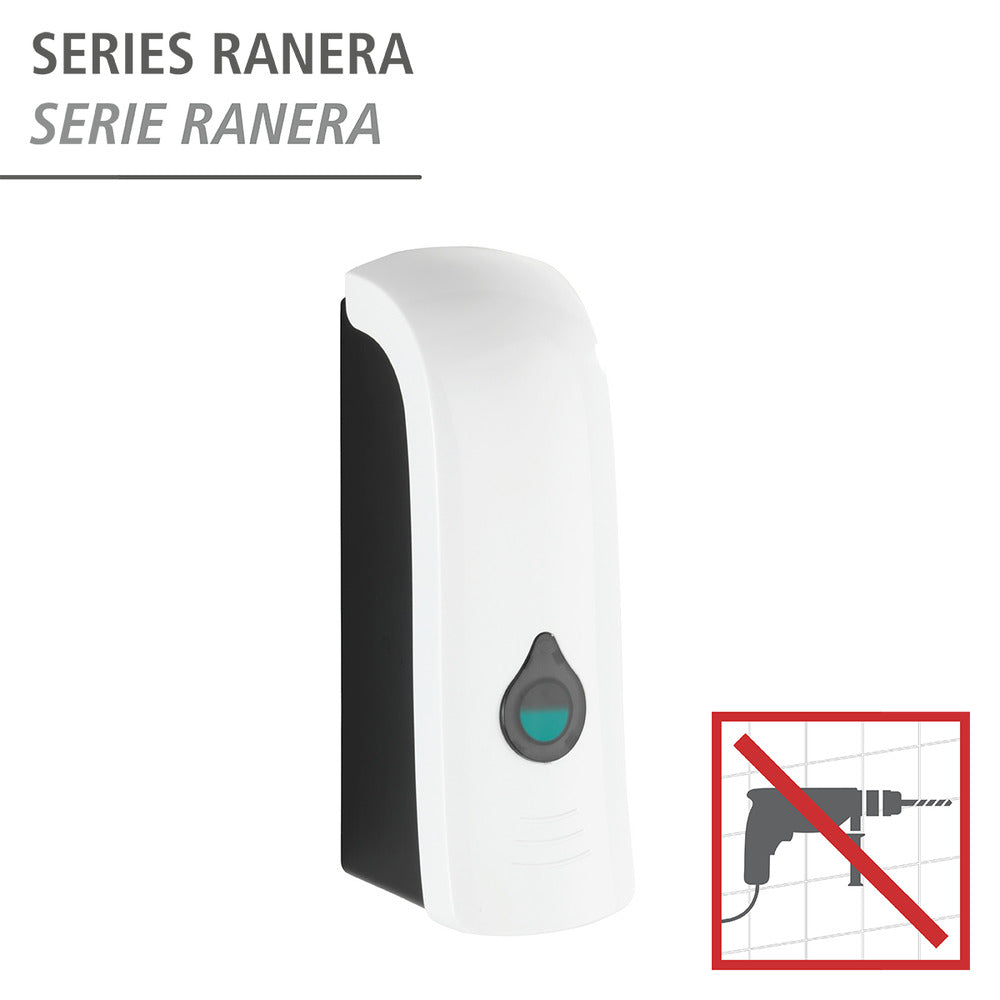 Såpedispenser Ranera S hvit 280 ml veggmontering bakside