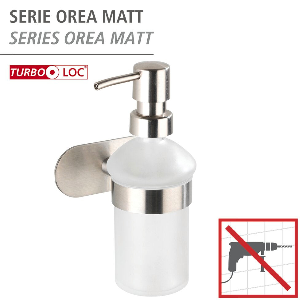 Såpedispenser rustfritt stål matt Turbo-Loc® uten boring - WENKO bakside