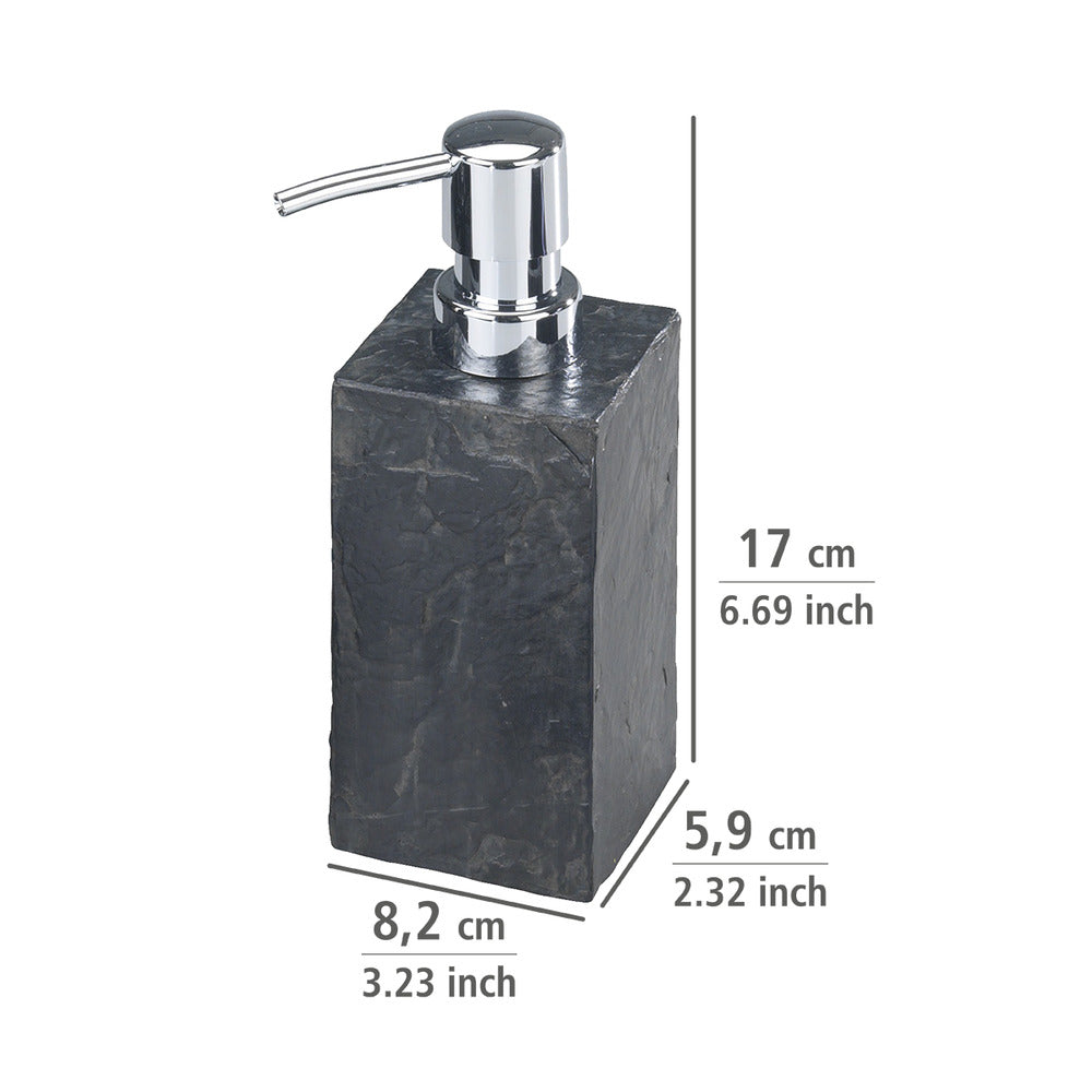 Detalj av Såpedispenser Slate Rock svart polyresin 250 ml