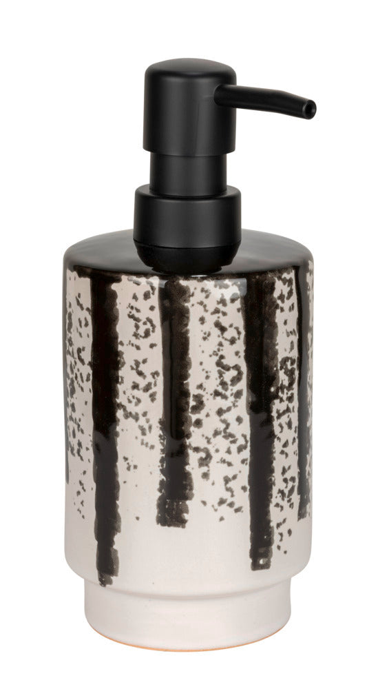 Såpedispenser Subiza keramikk hvit/svart bakside