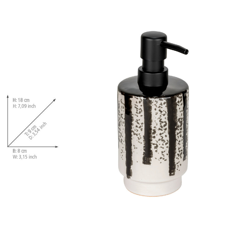 Nærbilde Såpedispenser Subiza keramikk hvit/svart