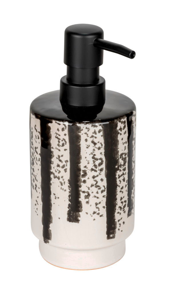 Såpedispenser Subiza keramikk hvit/svart forfra