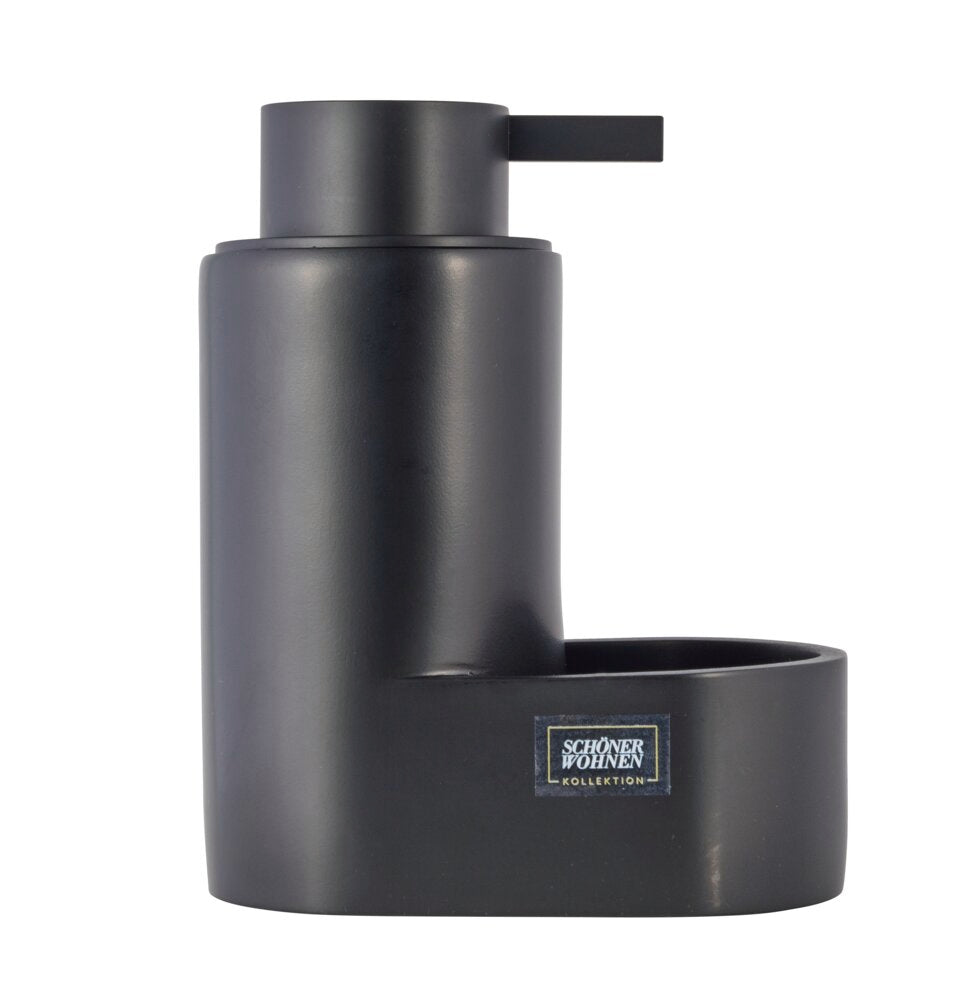 Detalj av pumpe på Såpedispenser svart med svampholder 0,4 L plast Schöner Wohnen