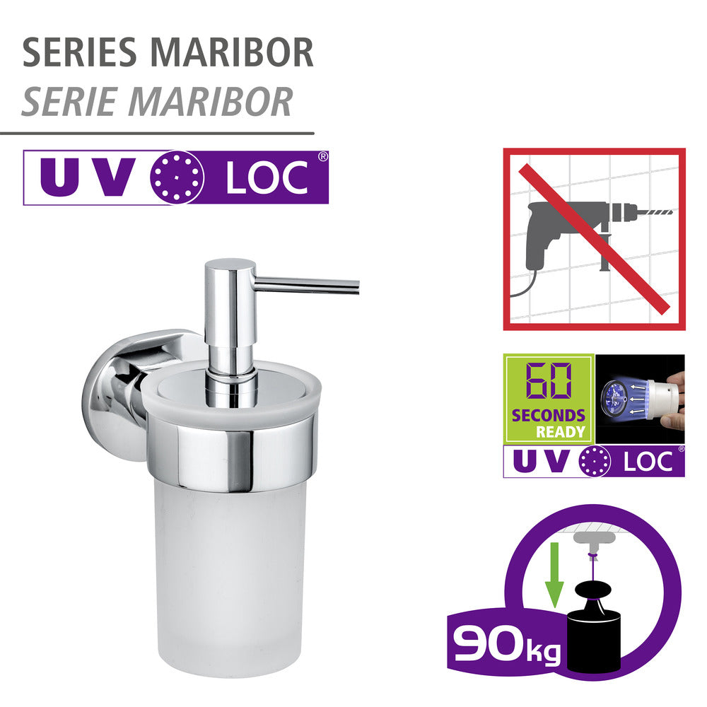 Bakside av Såpedispenser UV-Loc® Maribor rustfritt stål blank