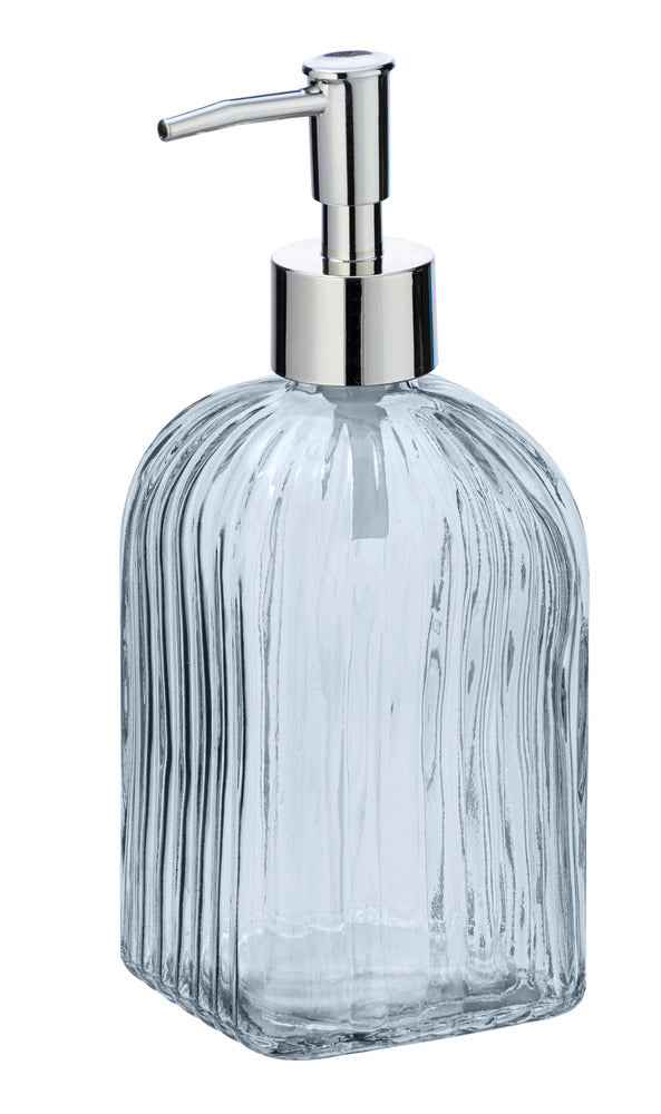 Såpedispenser Vetro transparent firkant glass 520 ml bakside