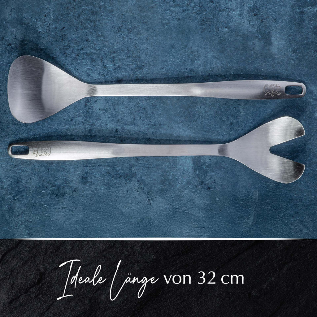 Salatbestikk Satin 32 cm rustfritt stål 2 deler nærbilde