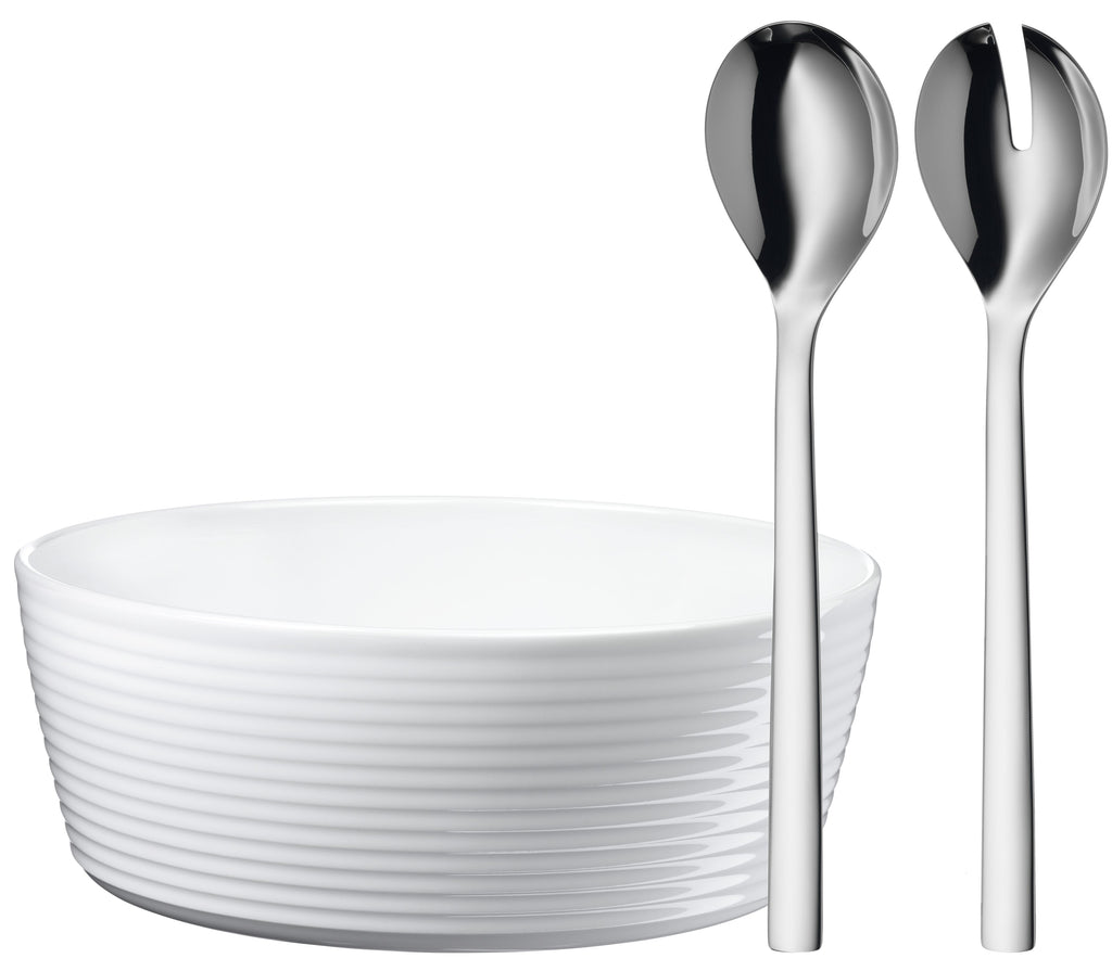 Salatsett 3-delt med salatbolle porselen og salatbestikk Nuova - WMF bakside