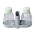 Salt- og pepperbøsse med tannpirkeholder glass 3-delt Eco forfra