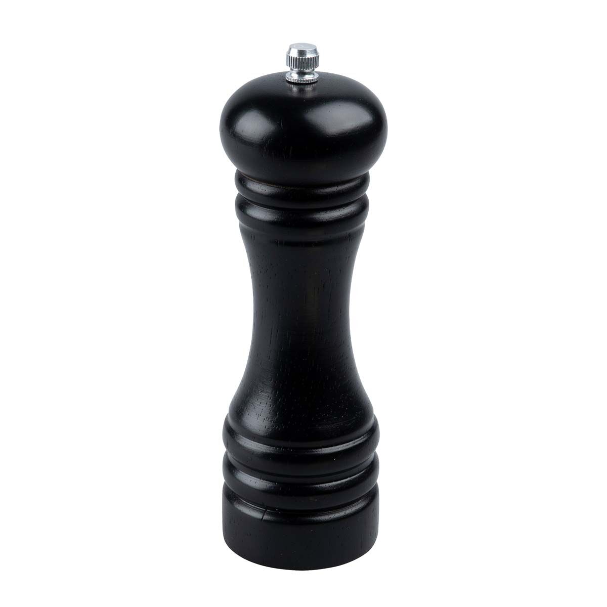 Salt- og pepperkvern 18 cm tre svart keramisk verk forfra