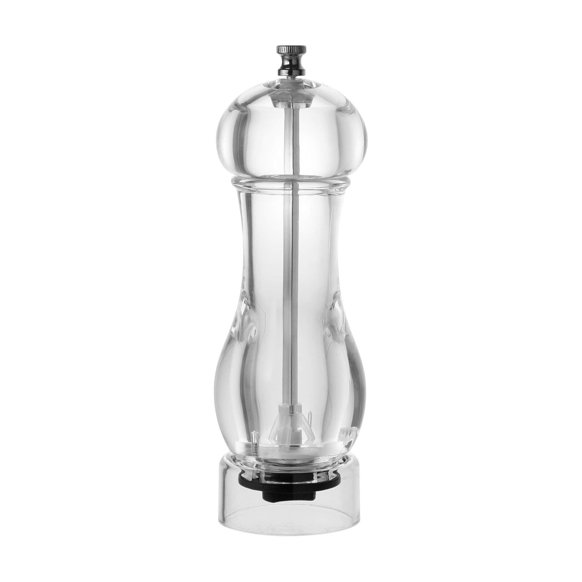 Salt- og pepperkvern akryl 19 cm med keramisk verk forfra