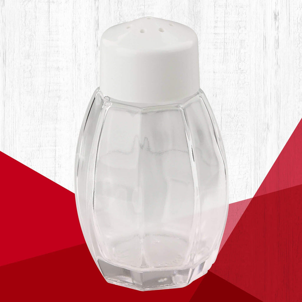 Detalj av lokk i rustfritt stål på Salt- og pepperstrøer glass med lokk i rustfritt stål - Fackelmann