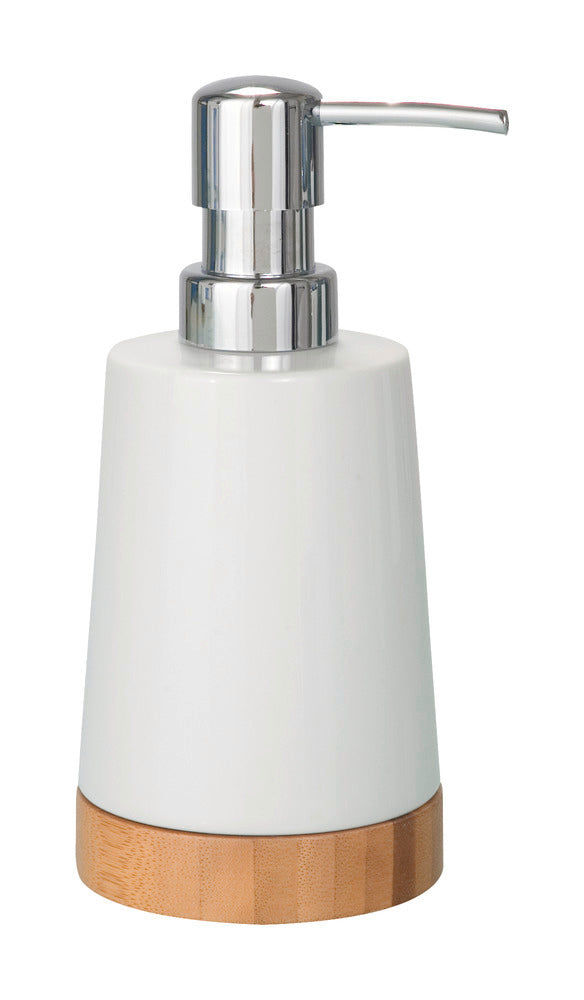 Såpedispenser Bamboo keramikk hvit 330 ml - Wenko forfra