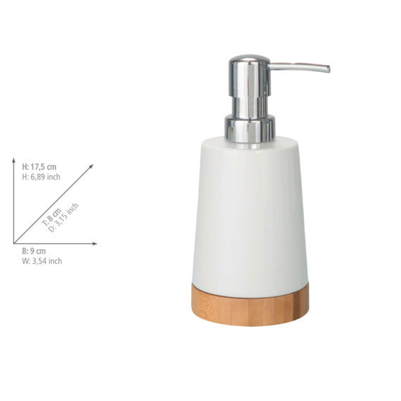 Såpedispenser Bamboo keramikk hvit 330 ml - Wenko bakside