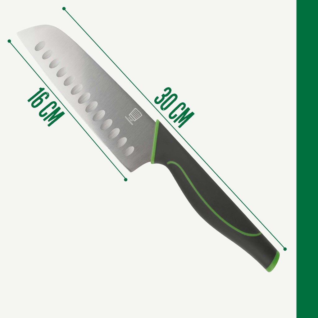 Santokukniv 16 cm rustfritt stål - Chefkoch trifft Fackelmann pakket i miljøvennlig emballasje