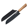 Santokukniv Flow 18 cm rustfritt stål med trehåndtak forfra