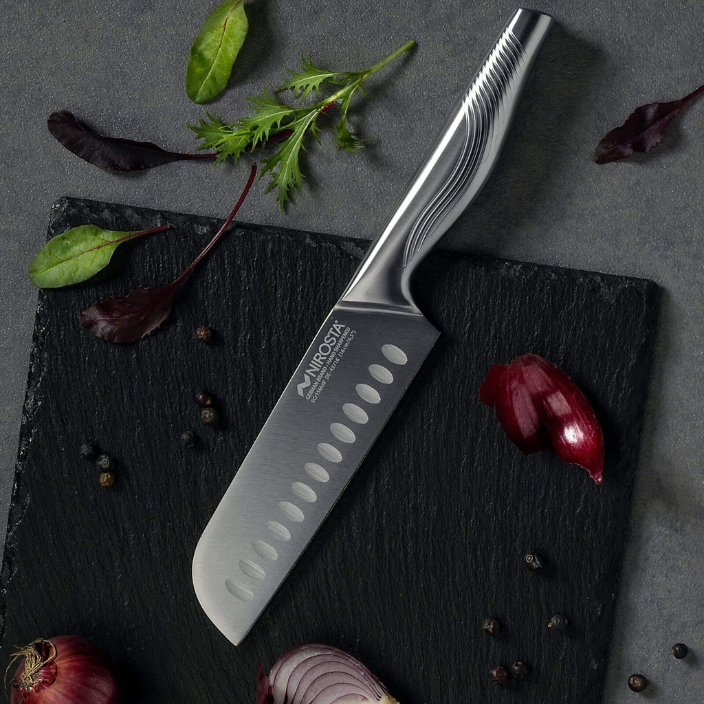 Santokukniv Swing 16 cm rustfritt stål kullslipt bakside