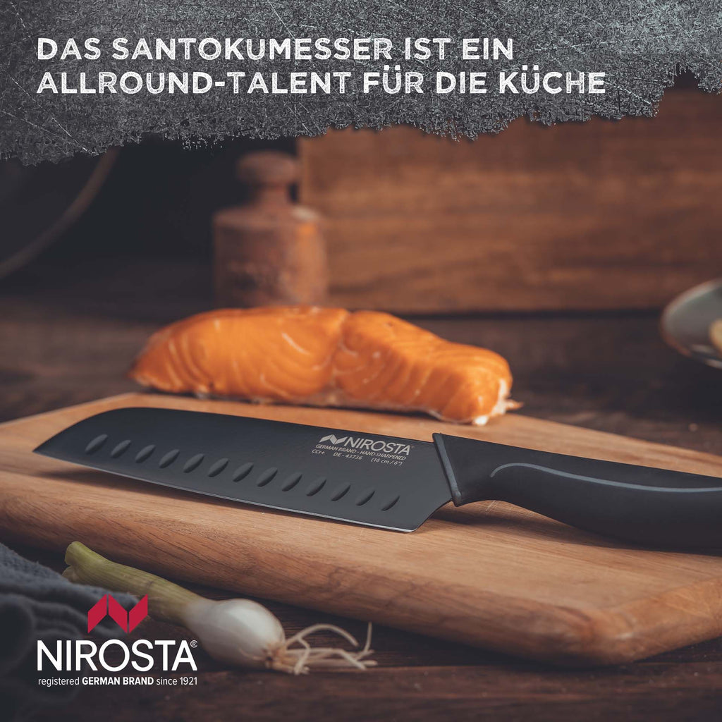 Santokukniv Wave 16 cm rustfritt stål - Nirosta i emballasje