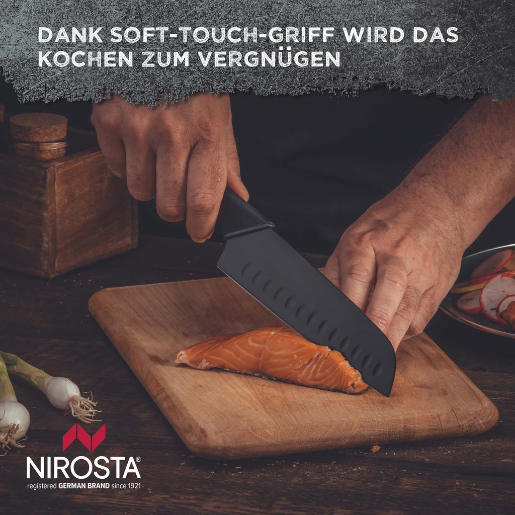 Santokukniv Wave 16 cm rustfritt stål - Nirosta detaljbilde av blad
