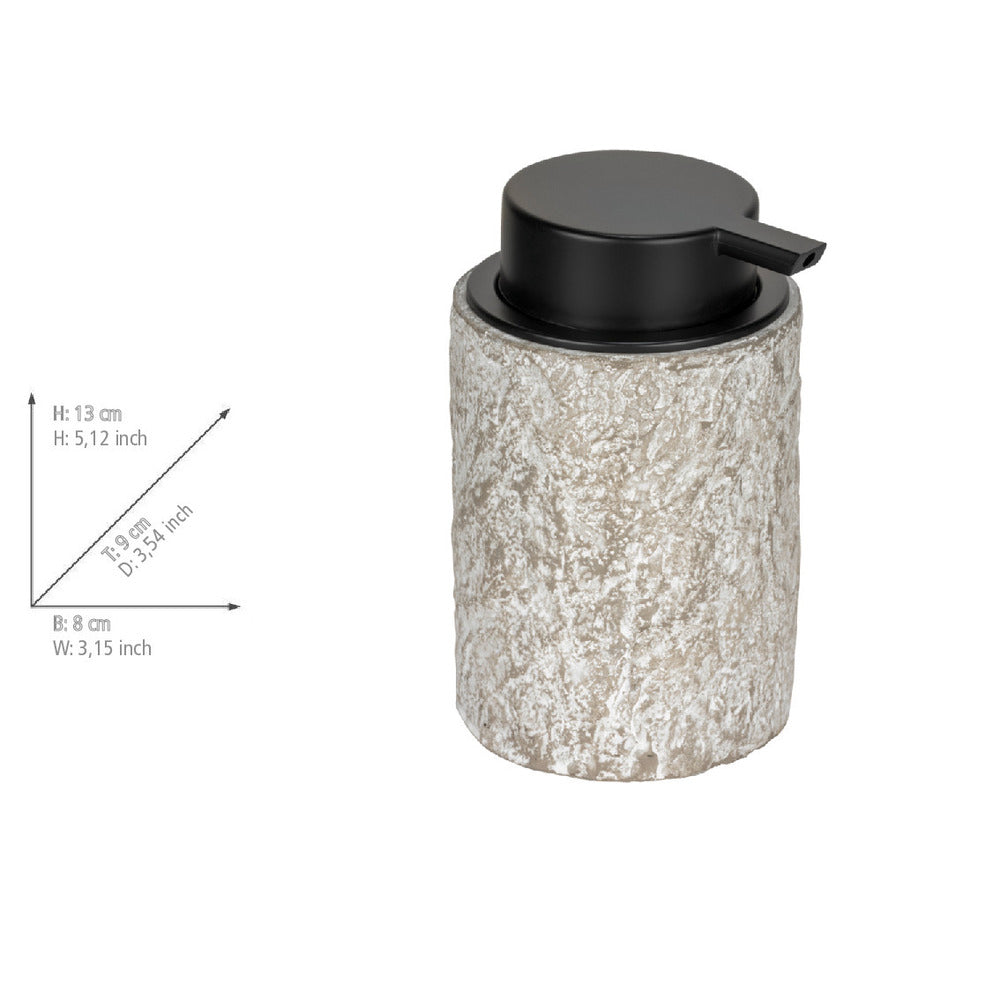 Nærbilde av Såpedispenser Albacete grå/svart sement og plast 0,3 L