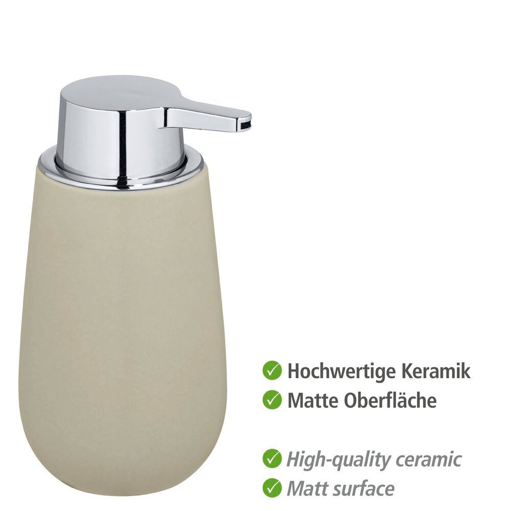 Såpedispenser Badi keramikk beige 320 ml bakside