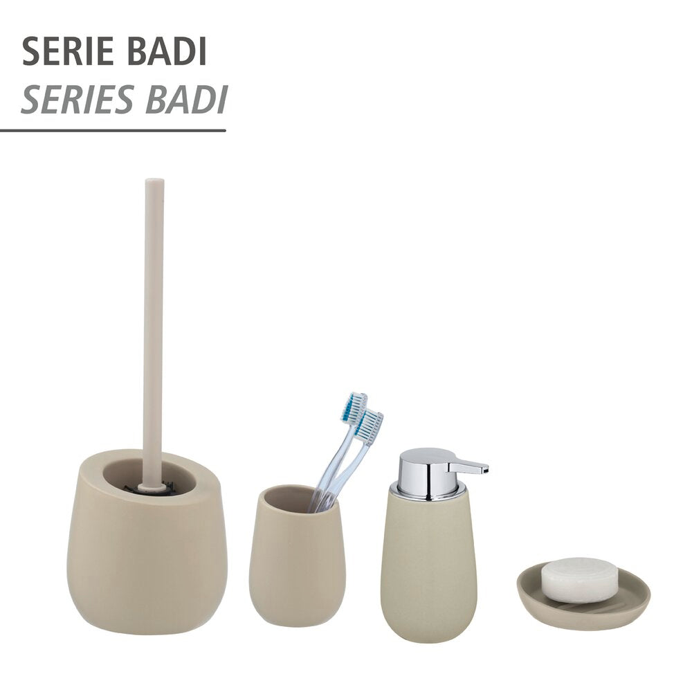Nærbilde av pumpe på Såpedispenser Badi keramikk beige 320 ml