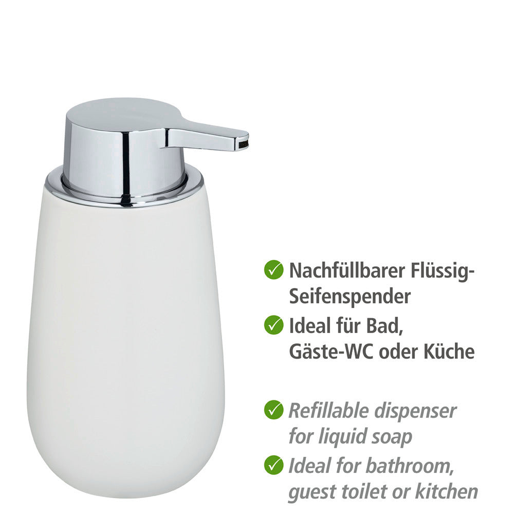 Detalj av såpedispenser Badi keramikk hvit 320 ml