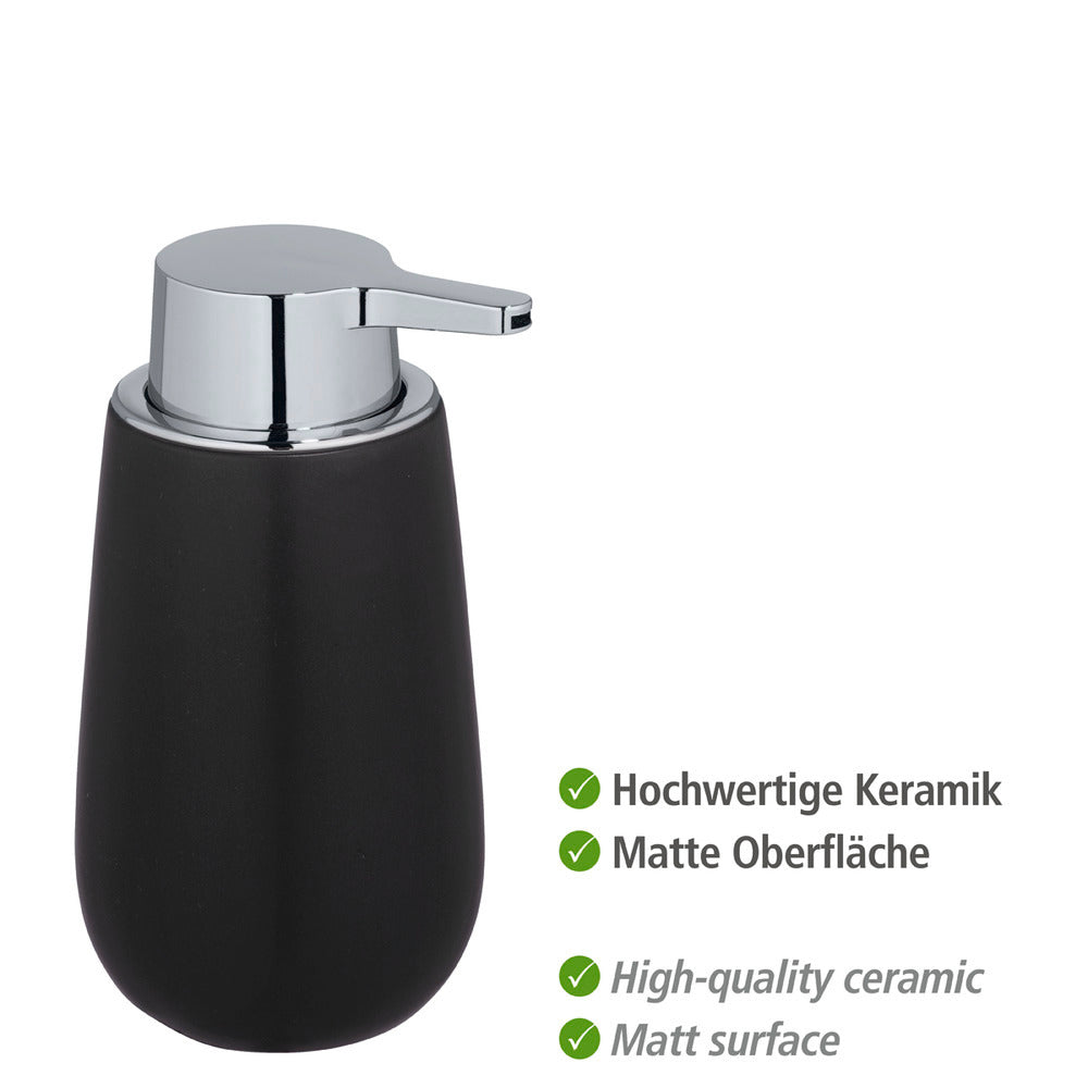 Såpedispenser Badi svart keramikk 320 ml bakside