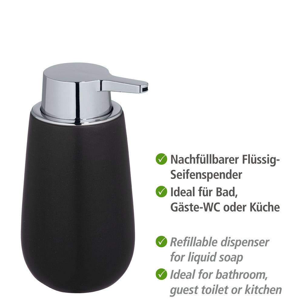 Såpedispenser Badi svart keramikk 320 ml detalj